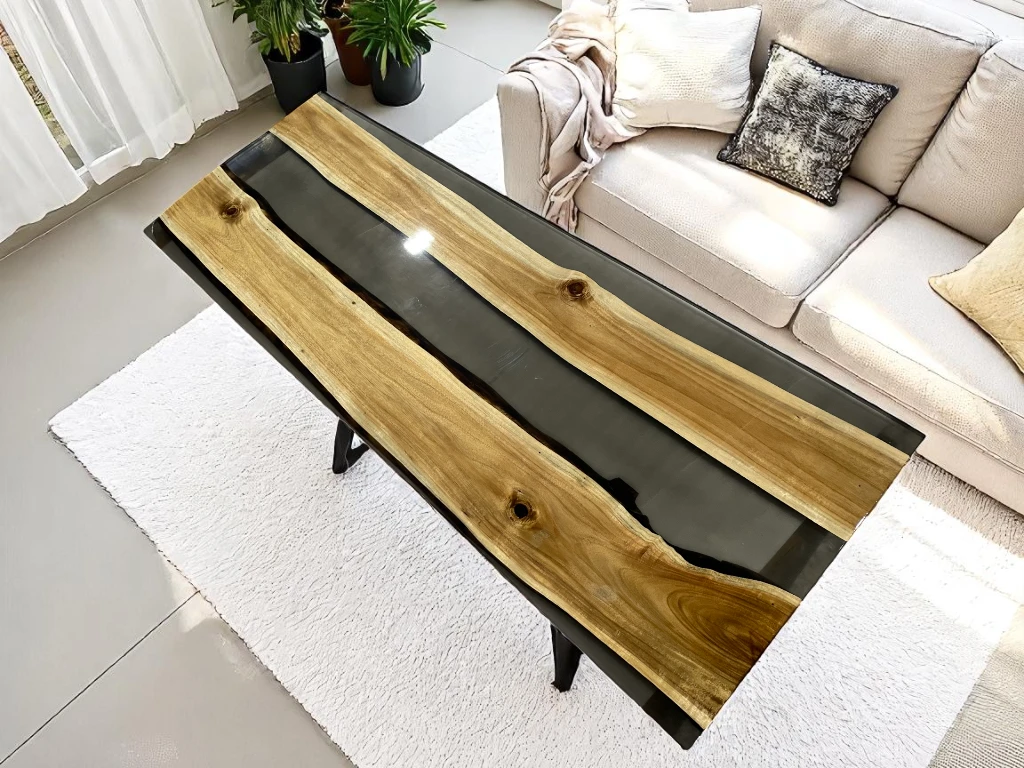 Artistic Epoxy River Table Tops – Natural Wood, Handcrafted